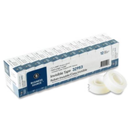 BUSINESS SOURCE Business Source BSN32953 Invisible Tape; Value Pk; 1 in. Core; .75 in. x 1000 in.; 12-PK; Clear BSN32953